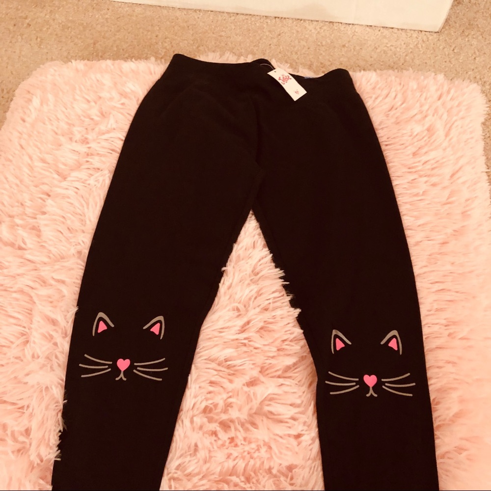 Black Sweatpants with Cat print by Justice